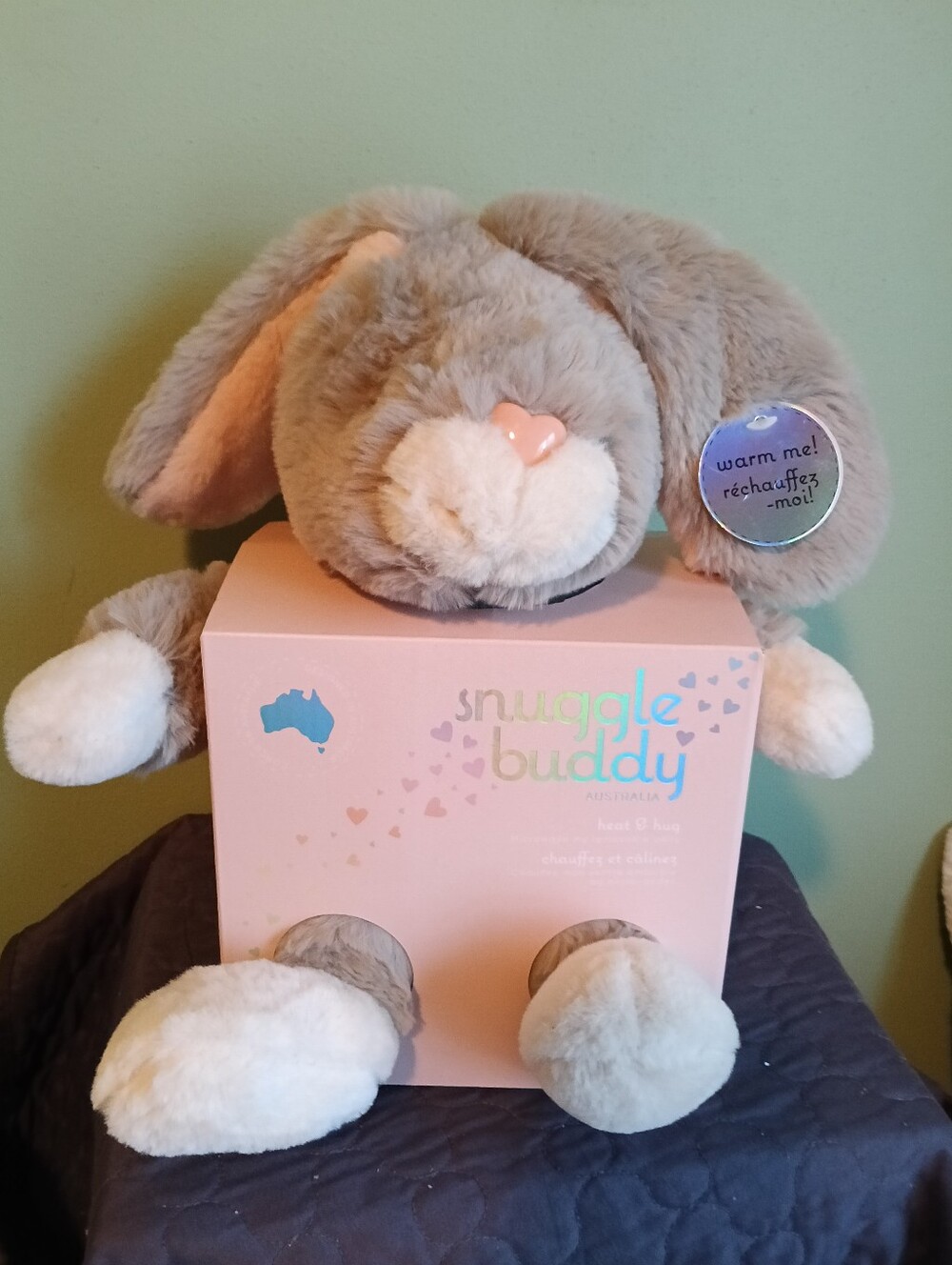 Warmable Grey Bunny Plush -